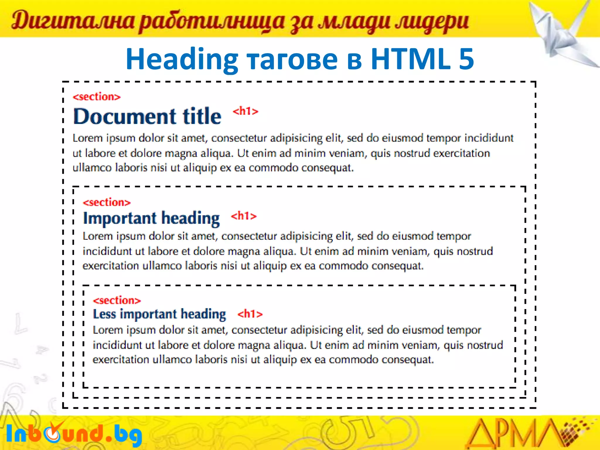 Heading тагове в HTML 5

 