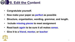 Ten simple rules for writing a research work: Sharing Experience | PDF