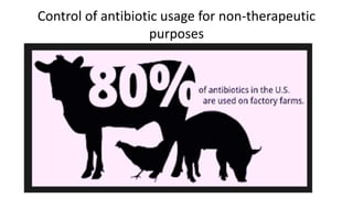 Control of antibiotic usage for non-therapeutic
purposes
 