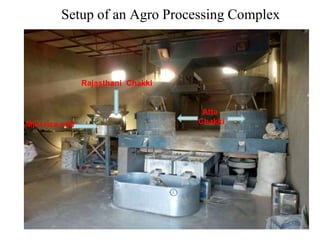 Setup of an Agro Processing Complex
Rajasthani Chakki
Atta
Chakki
Mini rice mill
 