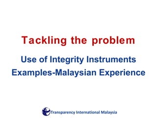 Transparency International Malaysia: Business Integrity Programme | PPT