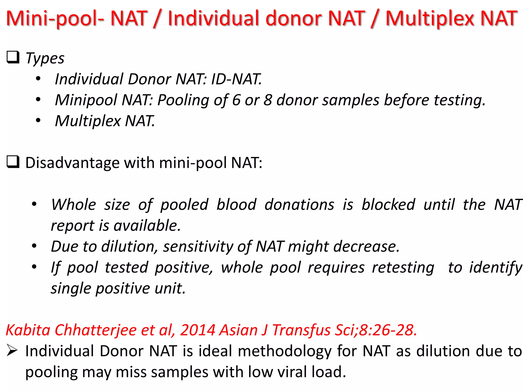 Nat Testing Instruments Transfusion tranmitted Infection- Testing platform& recommendations | PDF