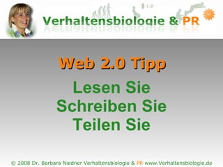 Web 2.0 Tipp Lesen Sie Schreiben Sie Teilen Sie 