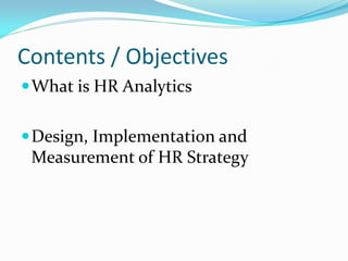 HR Analytics Design, Implementation and Measurement of HR Strategy | PDF