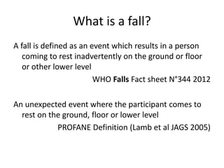 Fall Definition 21 Bone Health, Falls Prevention and Falls Reduction Strategies - AIGNA ...