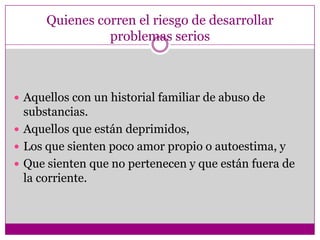 Drogadicción y alcoholismo en la adolescencia | PPT
