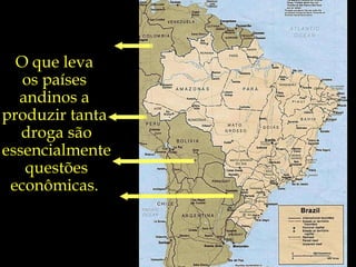 O que leva  os países  andinos a  produzir tanta  droga são essencialmente questões econômicas.  