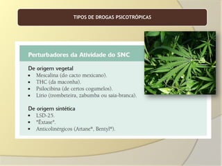 TIPOS DE DROGAS PSICOTRÓPICAS
 