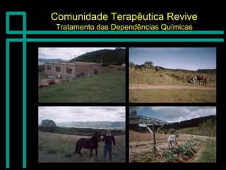 Comunidade Terapêutica ReviveComunidade Terapêutica Revive
Tratamento das Dependências QuímicasTratamento das Dependências Químicas
 