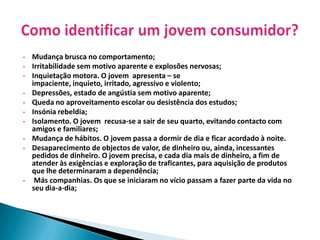 Fases de dependência de abuso de álcool e de drogas – Reabilitação……9