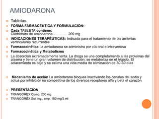 DROGAS QUE INHIBEN LA CONVERSION PERIFERICA DE T4 A T3Actúan en forma rápida, disminuyendo la producción de T3, es la hormona biológicamente activa y de esta manera disminuyen sus  efectos.Dentro de este grupo encontramos a:§ PTU. § Amiodarona.§ Yopodato de Sodio.§ Propranolol.§ Glucocorticoides.