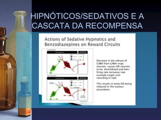 HIPNÓTICOS/SEDATIVOS E A
CASCATA DA RECOMPENSA
 