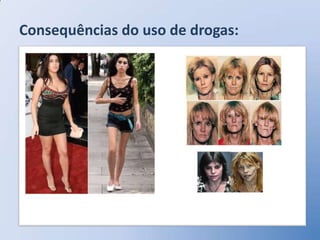 Consequências do uso de drogas:
 