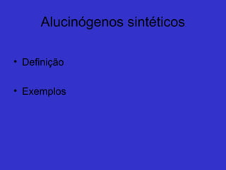 O que é Cocaina

   A cocaína é uma substância
 natural, extraída das folhas de uma
 planta conhecida como Coca.

   A Cocaína pode ser encontrada em
 3 formas : A Merla, O Crack e o pó
 branco.
 