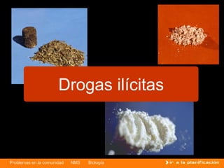 Problemas en la comunidad NM3 Biología
Drogas ilícitas
 