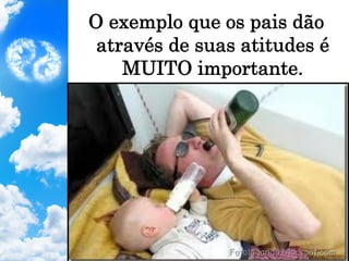 O exemplo que os pais dão
através de suas atitudes é
MUITO importante.
 