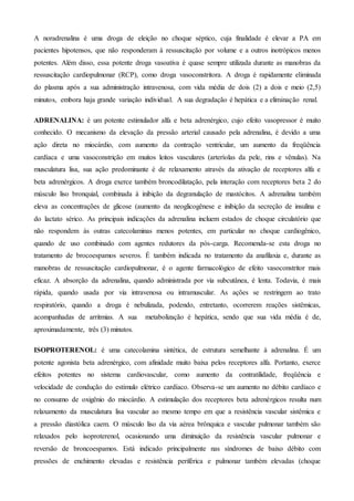 Drogas vasoativas | DOCX