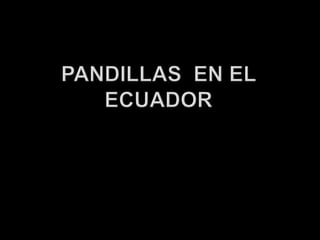 PANDILLAS  EN EL ECUADOR 