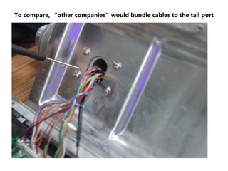 To compare, “other companies”would bundle cables to the tail port
 
