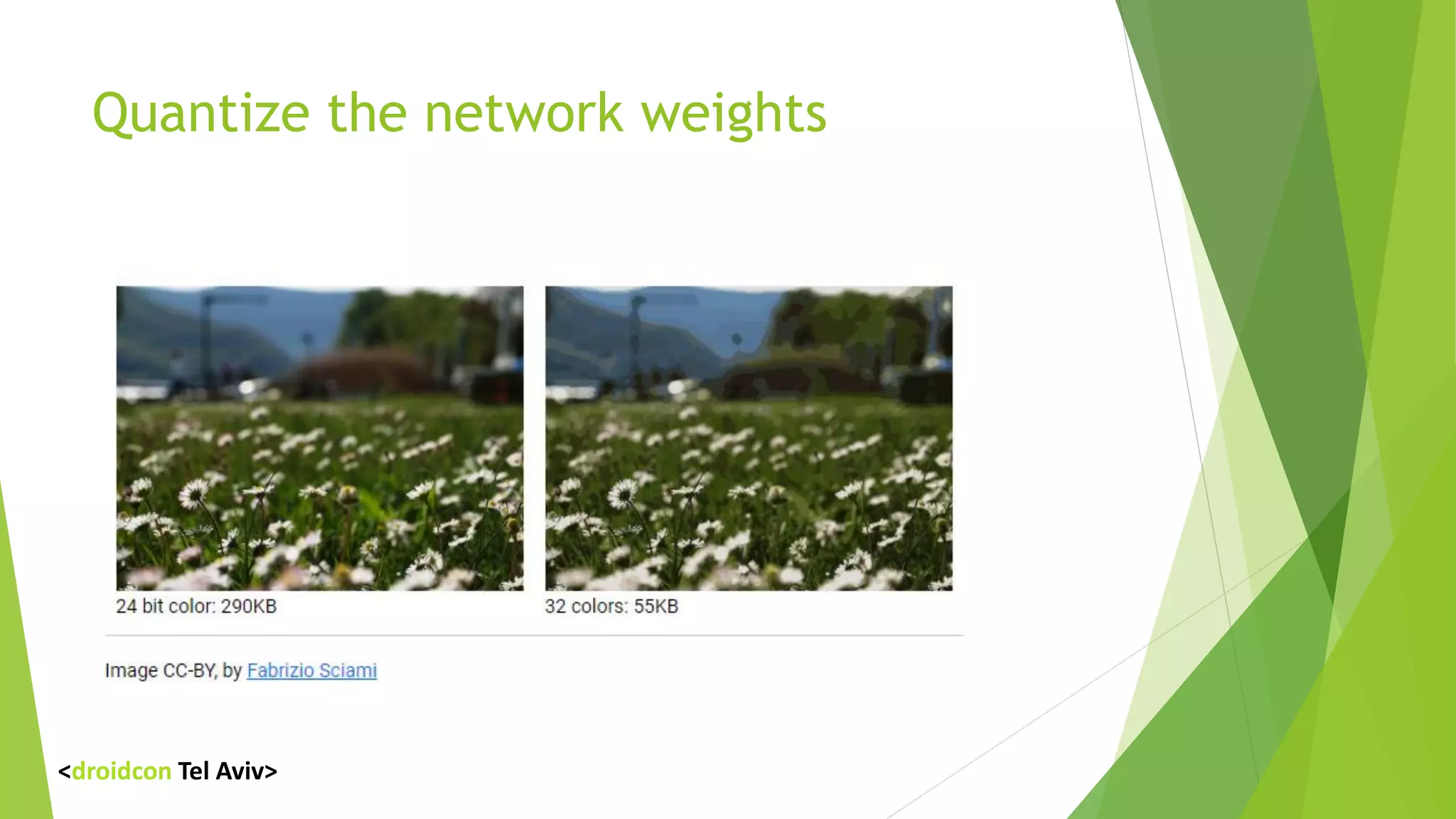 Quantize the network weights
<droidcon Tel Aviv>
 