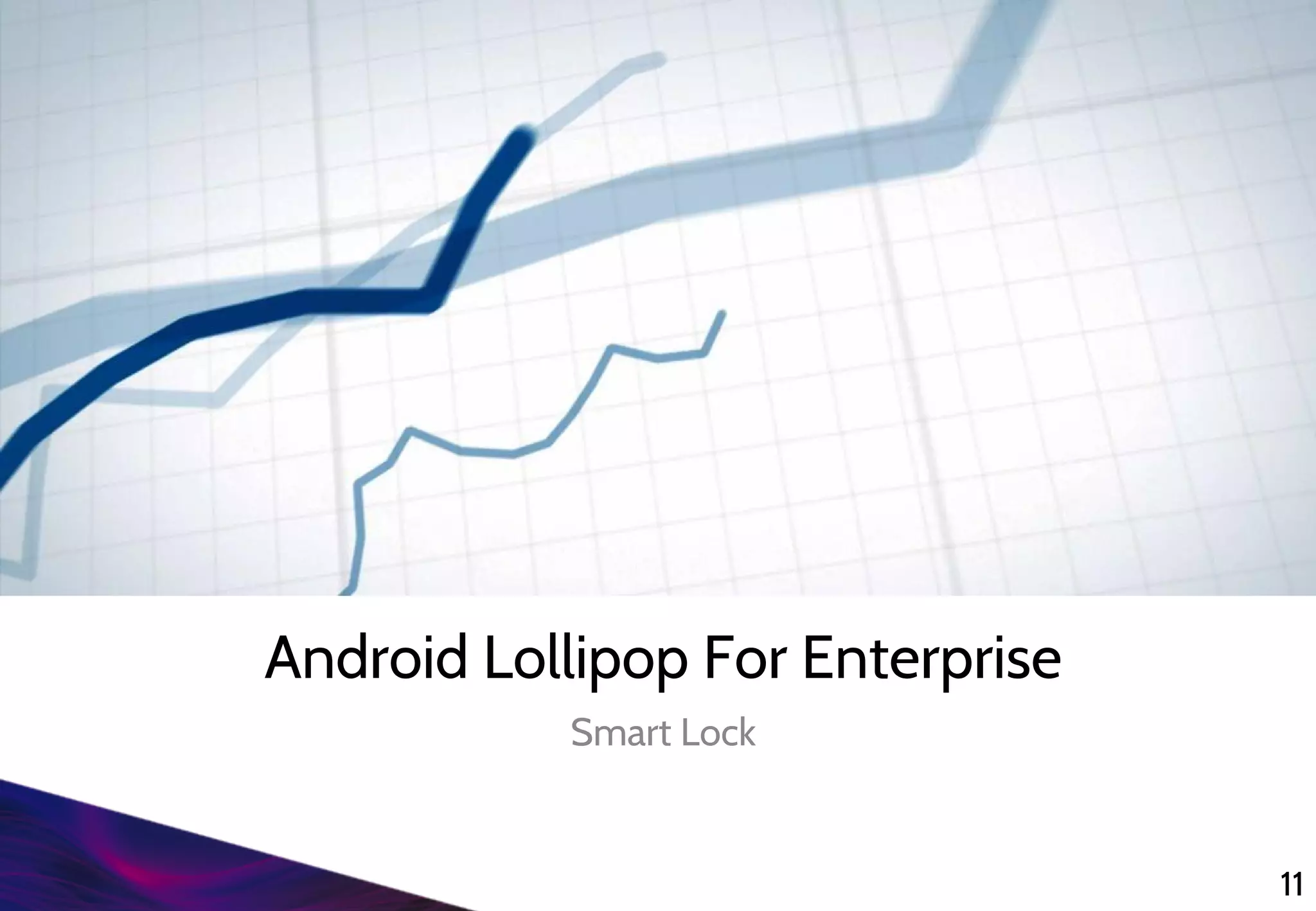 Android Lollipop For Enterprise
Smart Lock
11
 