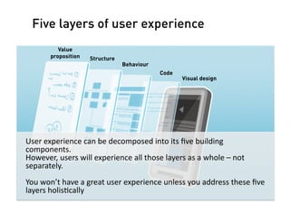 Five layers of user experience
              Value
           proposition       Structure
                                ...