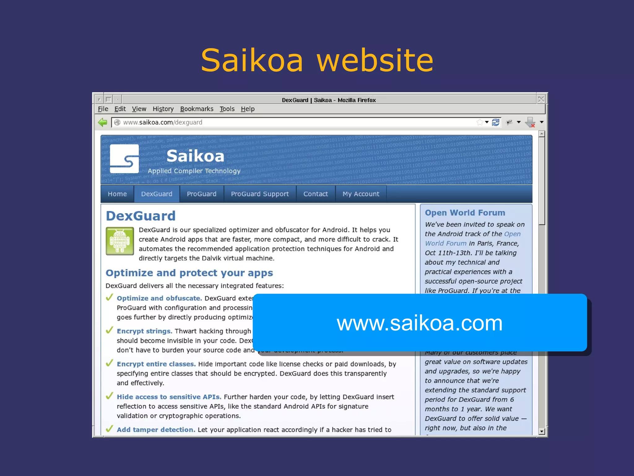 Saikoa website
www.saikoa.comwww.saikoa.com
 