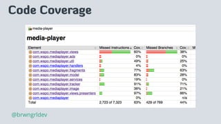 Code Coverage
@brwngrldev
 