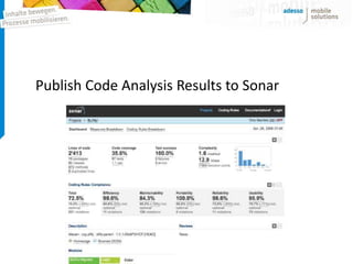 Publish Code Analysis Results to Sonar
 