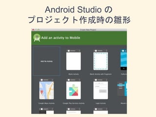 Android Studio の
プロジェクト作成時の雛形
 