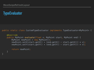 WaveSwipeRefreshLayout
TypeEvaluator
 