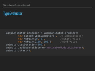 WaveSwipeRefreshLayout
TypeEvaluator
 