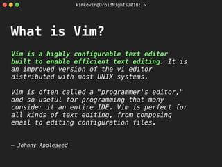 How to use vim in Android Studio, Useful customization IdeaVim | PDF