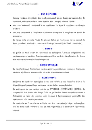 DROIT COMPTABLE OHADA