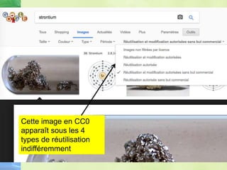 Cette image en CC0
apparaît sous les 4
types de réutilisation
indifféremment
 