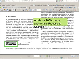 Article de 2009 ; revue
avec Article Processing
Charges
 