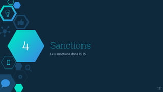 Sanctions
Les sanctions dans la loi
4
12
 