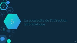 La poursuite de l’infraction
informatique
5
19
 