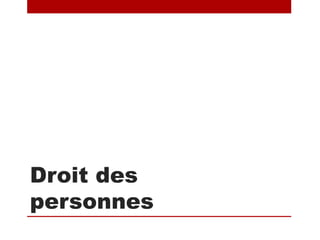 Droit des
personnes
 