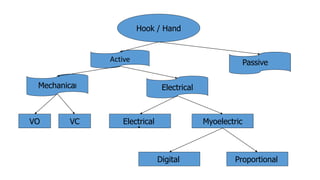 Hook / Hand
Mechanical Electrical
VO VC Electrical Myoelectric
Digital Proportional
PassiveActive
 
