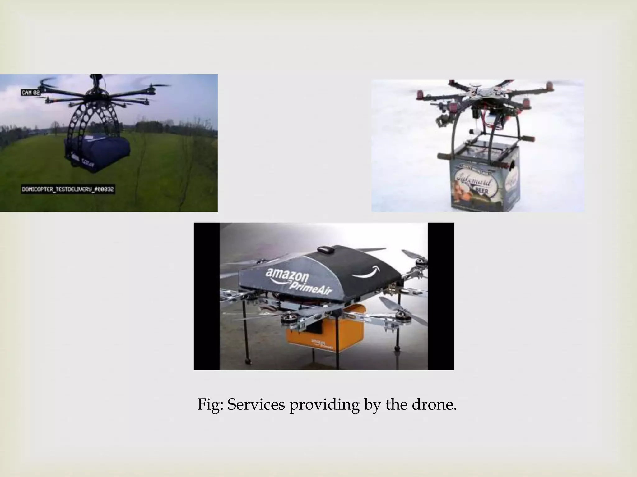 Fig: Services providing by the drone.
 