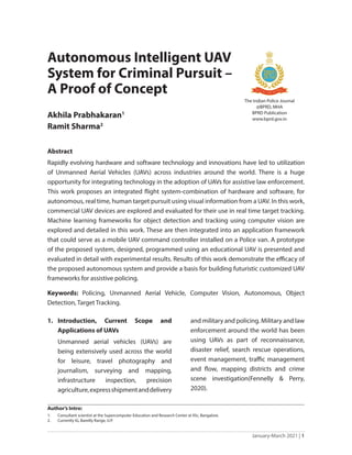 Autonomous Intelligent UAV System for Criminal Pursuit - A Proof of ...
