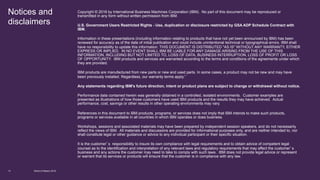 Notices and
disclaimers
World of Watson 201613
Copyright © 2016 by International Business Machines Corporation (IBM). No part of this document may be reproduced or
transmitted in any form without written permission from IBM.
U.S. Government Users Restricted Rights - Use, duplication or disclosure restricted by GSA ADP Schedule Contract with
IBM.
Information in these presentations (including information relating to products that have not yet been announced by IBM) has been
reviewed for accuracy as of the date of initial publication and could include unintentional technical or typographical errors. IBM shall
have no responsibility to update this information. THIS DOCUMENT IS DISTRIBUTED "AS IS" WITHOUT ANY WARRANTY, EITHER
EXPRESS OR IMPLIED. IN NO EVENT SHALL IBM BE LIABLE FOR ANY DAMAGE ARISING FROM THE USE OF THIS
INFORMATION, INCLUDING BUT NOT LIMITED TO, LOSS OF DATA, BUSINESS INTERRUPTION, LOSS OF PROFIT OR LOSS
OF OPPORTUNITY. IBM products and services are warranted according to the terms and conditions of the agreements under which
they are provided.
IBM products are manufactured from new parts or new and used parts. In some cases, a product may not be new and may have
been previously installed. Regardless, our warranty terms apply.”
Any statements regarding IBM's future direction, intent or product plans are subject to change or withdrawal without notice.
Performance data contained herein was generally obtained in a controlled, isolated environments. Customer examples are
presented as illustrations of how those customers have used IBM products and the results they may have achieved. Actual
performance, cost, savings or other results in other operating environments may vary.
References in this document to IBM products, programs, or services does not imply that IBM intends to make such products,
programs or services available in all countries in which IBM operates or does business.
Workshops, sessions and associated materials may have been prepared by independent session speakers, and do not necessarily
reflect the views of IBM. All materials and discussions are provided for informational purposes only, and are neither intended to, nor
shall constitute legal or other guidance or advice to any individual participant or their specific situation.
It is the customer’s responsibility to insure its own compliance with legal requirements and to obtain advice of competent legal
counsel as to the identification and interpretation of any relevant laws and regulatory requirements that may affect the customer’s
business and any actions the customer may need to take to comply with such laws. IBM does not provide legal advice or represent
or warrant that its services or products will ensure that the customer is in compliance with any law.
 