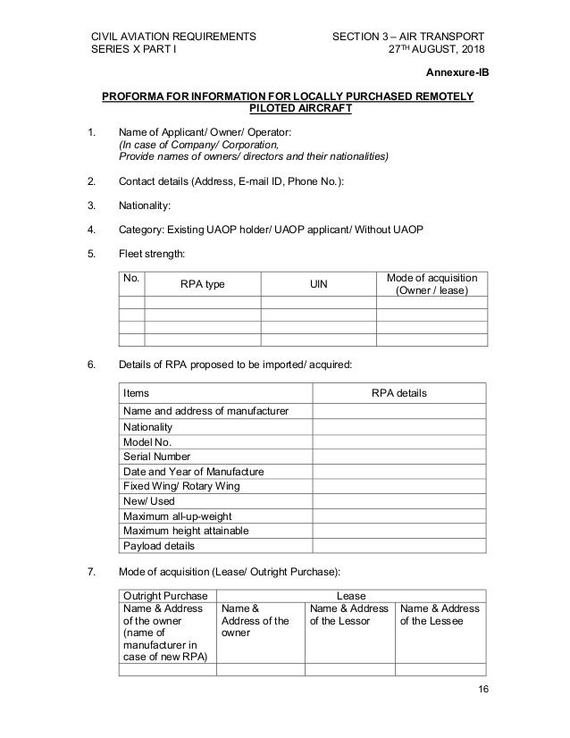 Govt Drone policy Aug 28, 2018