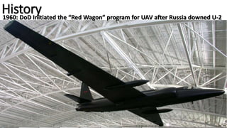 History1960: DoD Initiated the “Red Wagon” program for UAV after Russia downed U-2
 