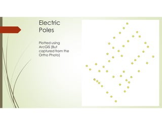 Electric
Poles
Plotted using
ArcGIS (But
captured from the
Ortho Photo)
 