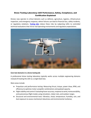 Comprehensive Drone Testing Laboratory: Ensuring UAV Safety ...