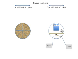 Tweede verdieping

5 M = 19,6 M2 = 15,7 M                   5 M = 19,6 M2 = 15,7 M




                                         Douche
                                                                  toilet
 