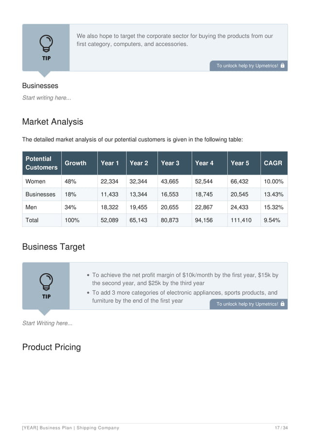 Drop Shipping Business Plan Example