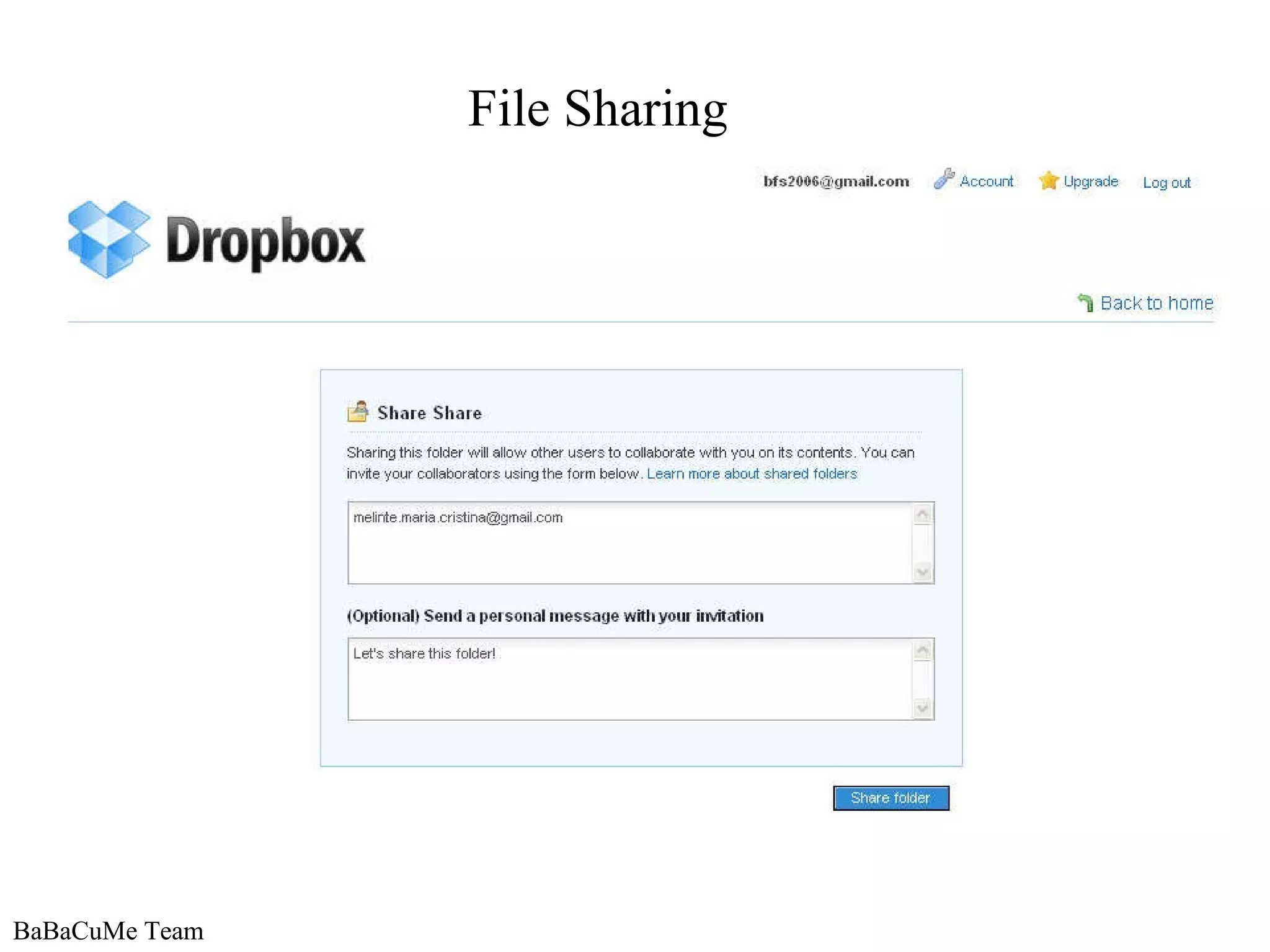 BaBaCuMe Team File Sharing 